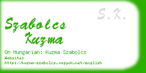 szabolcs kuzma business card